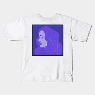 Sad girl blue Kids T-Shirt